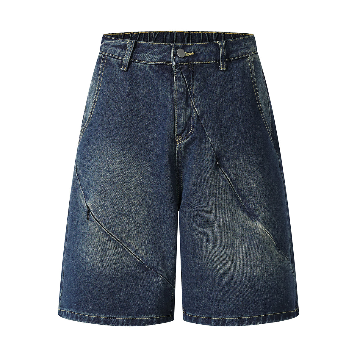 Bermudas con cintura elástica y cremallera decorativa