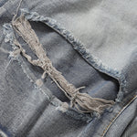 Adjustable Side Strap Distressed High Waist Shorts