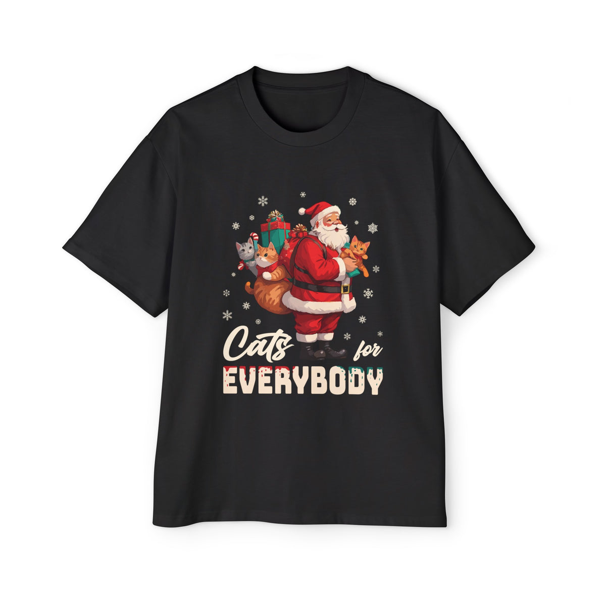 Cat For Everybody Christmas Graphic Tee-INNBLAC Fashion Apparel