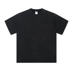 Camiseta lavada de corte holgado y peso pesado de 8.25 oz