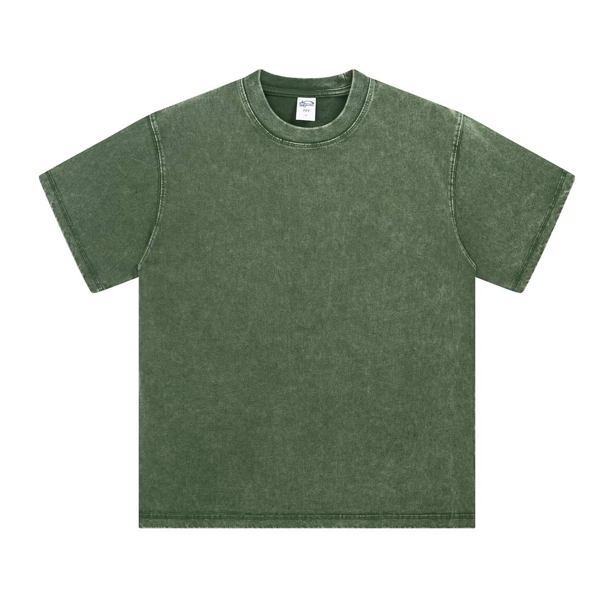 Camiseta lavada de corte holgado y peso pesado de 8.25 oz