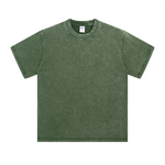 Camiseta lavada de corte holgado y peso pesado de 8.25 oz