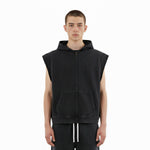 Sleeveless Zip Hoodie Casual Vest Hood Pockets Included