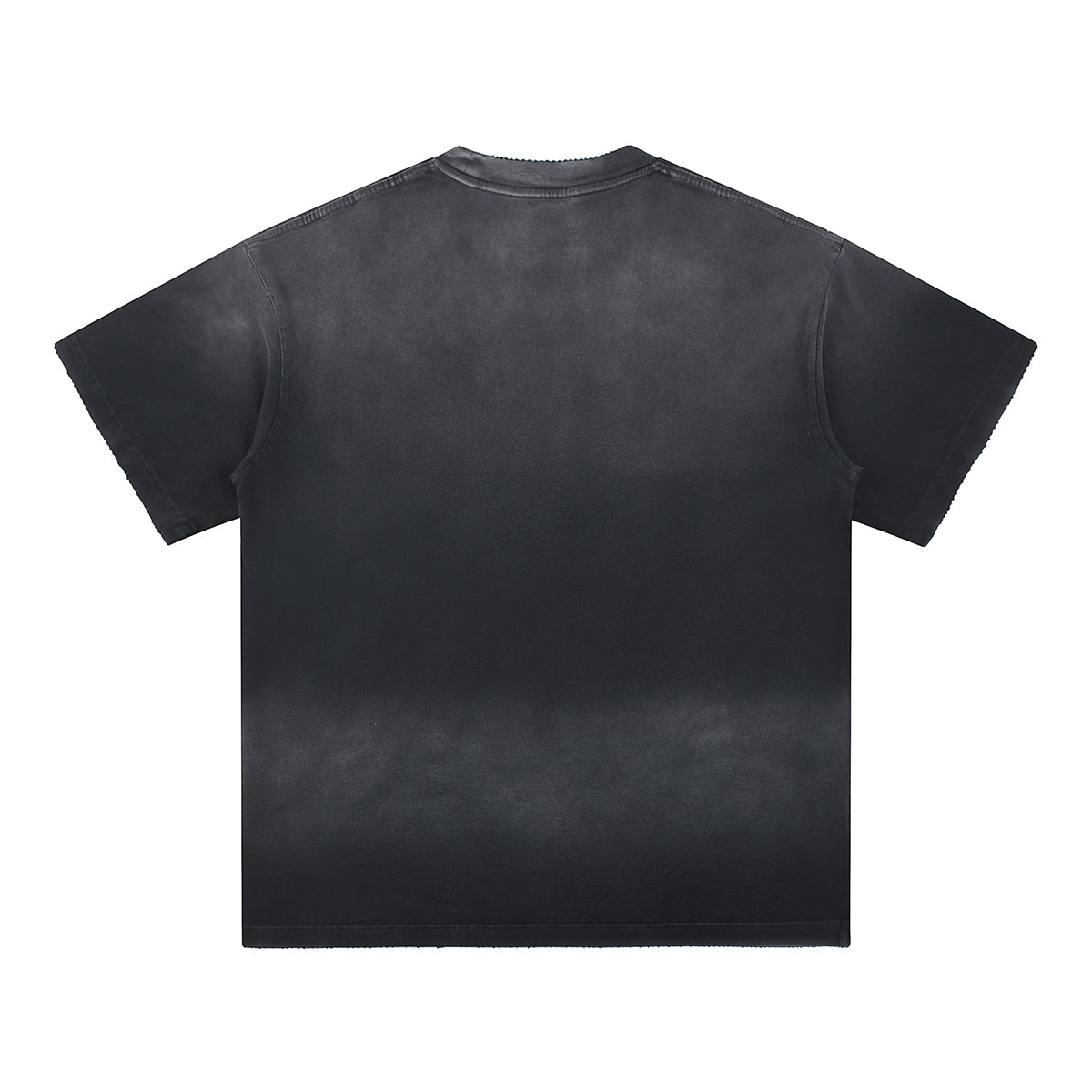 Camiseta de algodón con bordes desgastados y degradados de 7.8 oz