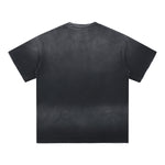 Camiseta de algodón con bordes desgastados y degradados de 7.8 oz