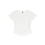 Square Neck Pleated Waist Crop Top 4.5oz-INNBLAC Fashion Apparel