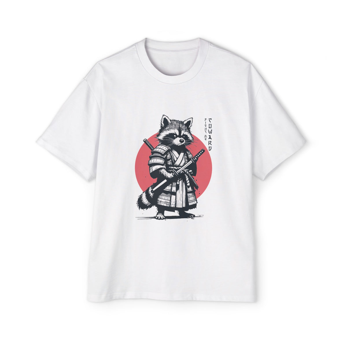 Fight Me Coward Retro Samurai Graphic Tee-INNBLAC Fashion Apparel