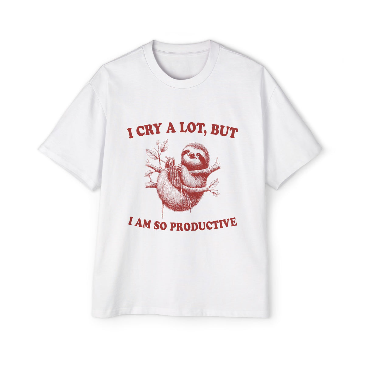 Sloth Knitting A Scarf Retro Graphic Tee-INNBLAC Fashion Apparel