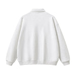 Solid Color Fleece Polo Collar Sweatshirt
