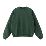 Crew Neck Mock Two-Layer Fleece Sweatshirt
