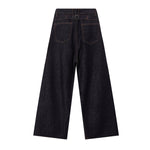 Classic Dark Wash Wide-Leg Denim Jeans