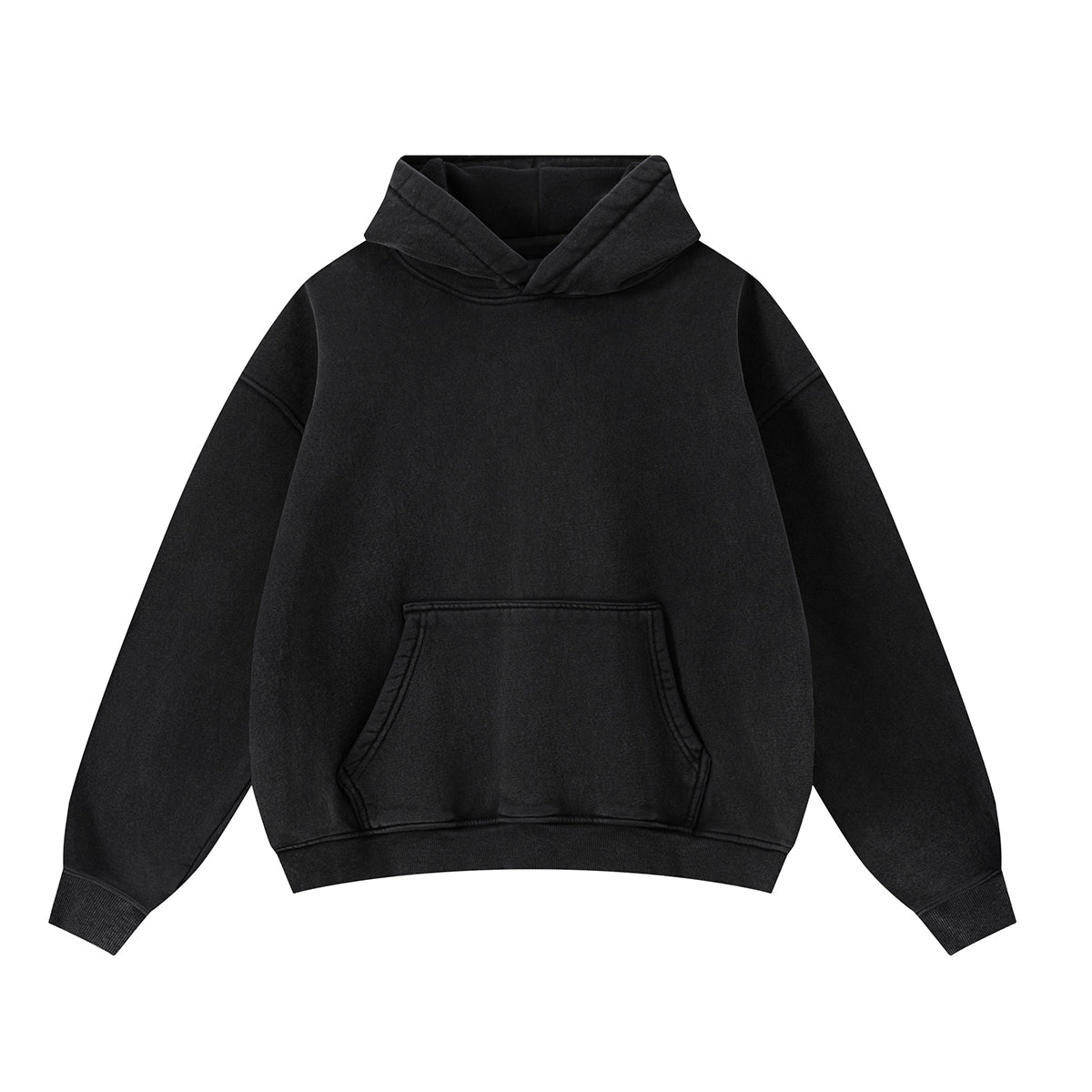 Soft Cotton Fleece Front Pocket Pullover Hoodie