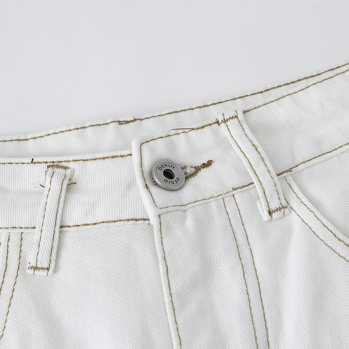 Ink-splatter Barrel Leg Denim Shorts