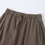 Curved Seam Straight Leg Casual Street Trousers