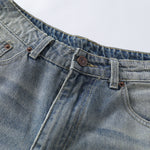 Vintage Wash Straight Leg Denim Bermuda Shorts