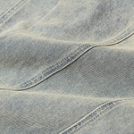 Muddy-Wash Faded Panel-Stitch Jeans