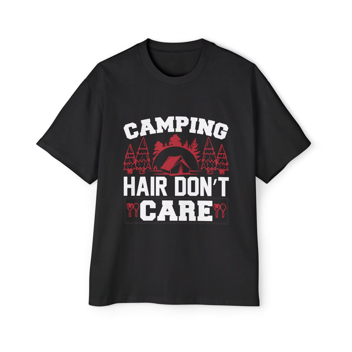 Camping Hair Don't Care Graphic Tee-INNBLAC Fashion Apparel