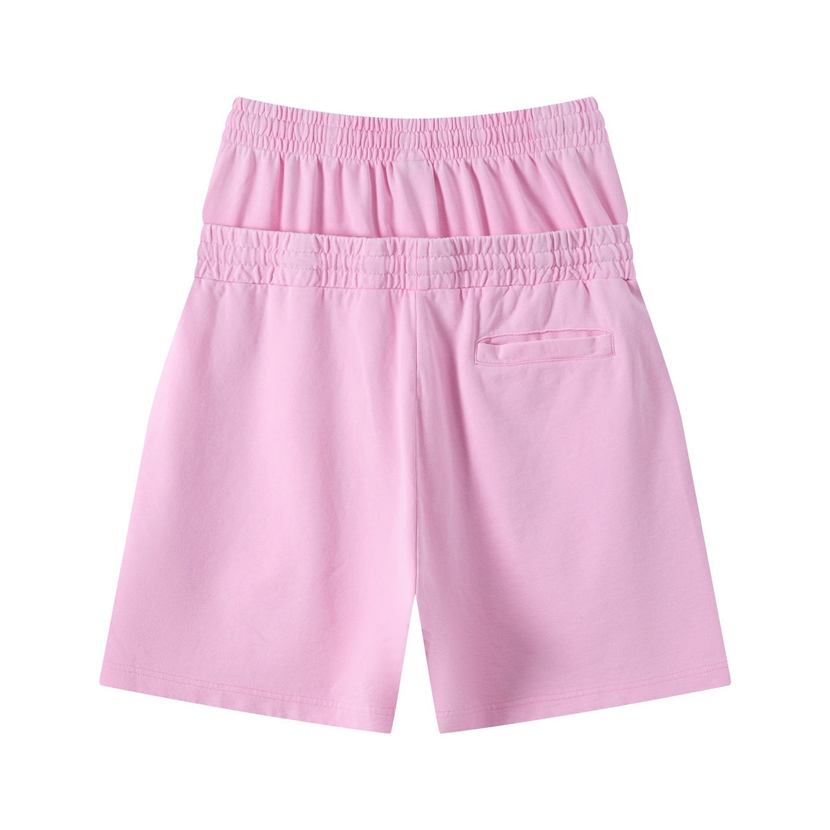 Double Waistband Snow Washed Distressed Shorts