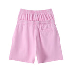Double Waistband Snow Washed Distressed Shorts