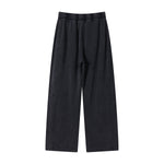 Curved Seam Straight Leg Casual Street Trousers