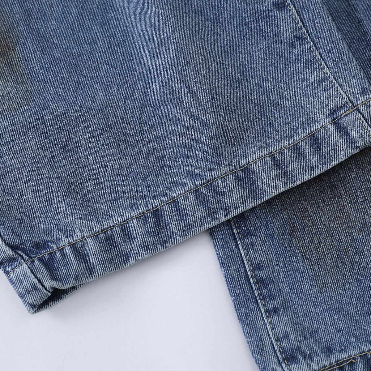 Retro Painted Barrel-Leg Denim Pants