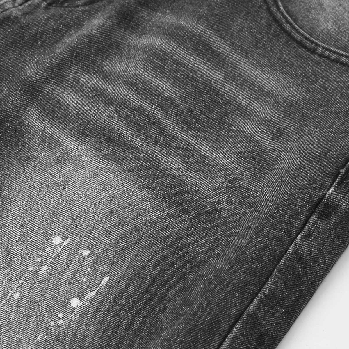 Loose Fit Gray Paint-Splatter Jeans