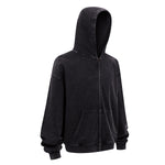 Double Yarn Vintage Washed Zippered Comfort Hoodie