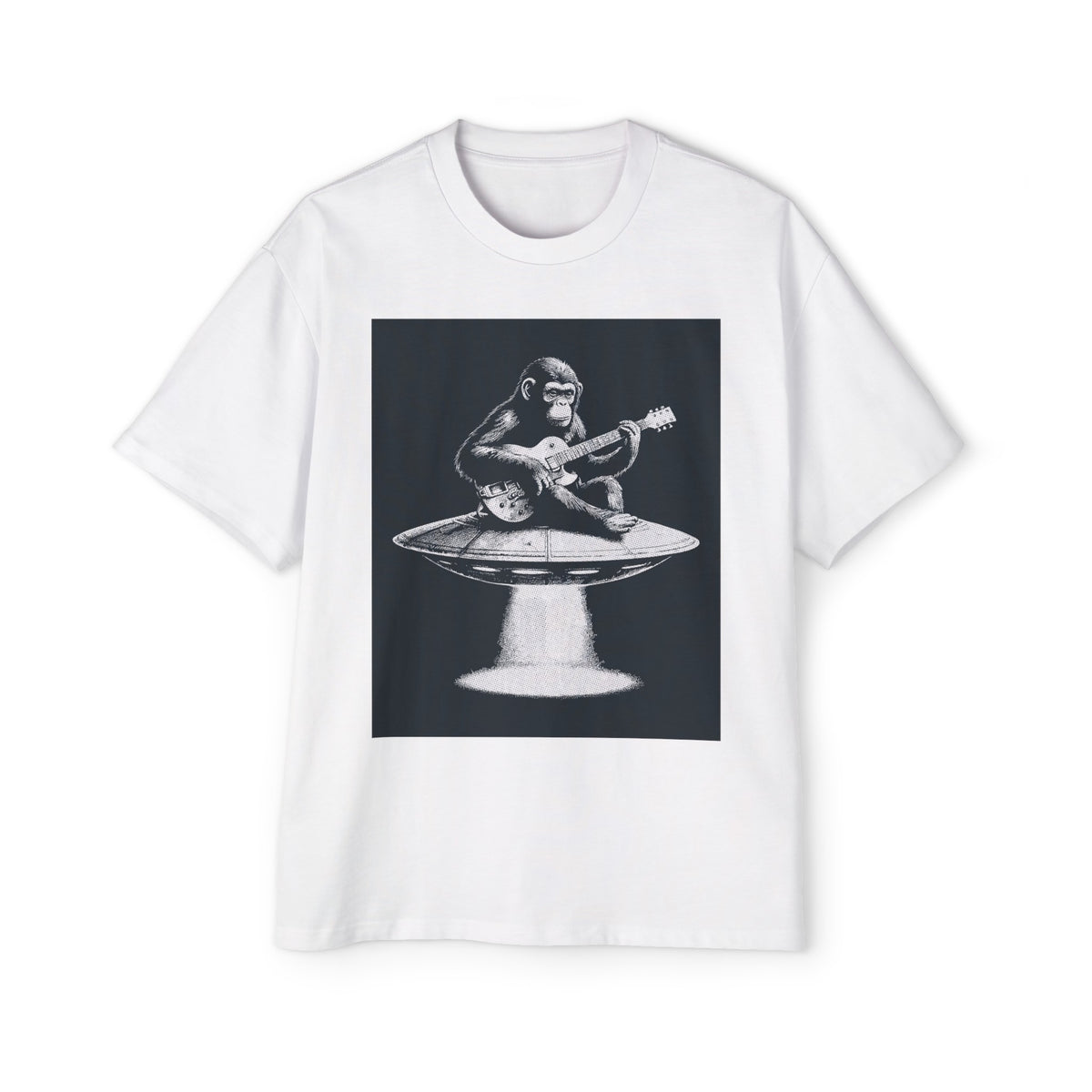 Monkey Playing Guitar Graphic Tee-INNBLAC Fashion Apparel
