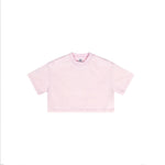 Frayed Edge Snowflake Washed Crop Top-INNBLAC Fashion Apparel