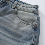 Vintage Wash Straight Leg Denim Bermuda Shorts