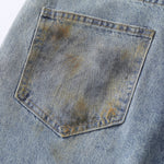Grunge-Style Paint-Splatter Baggy Jeans