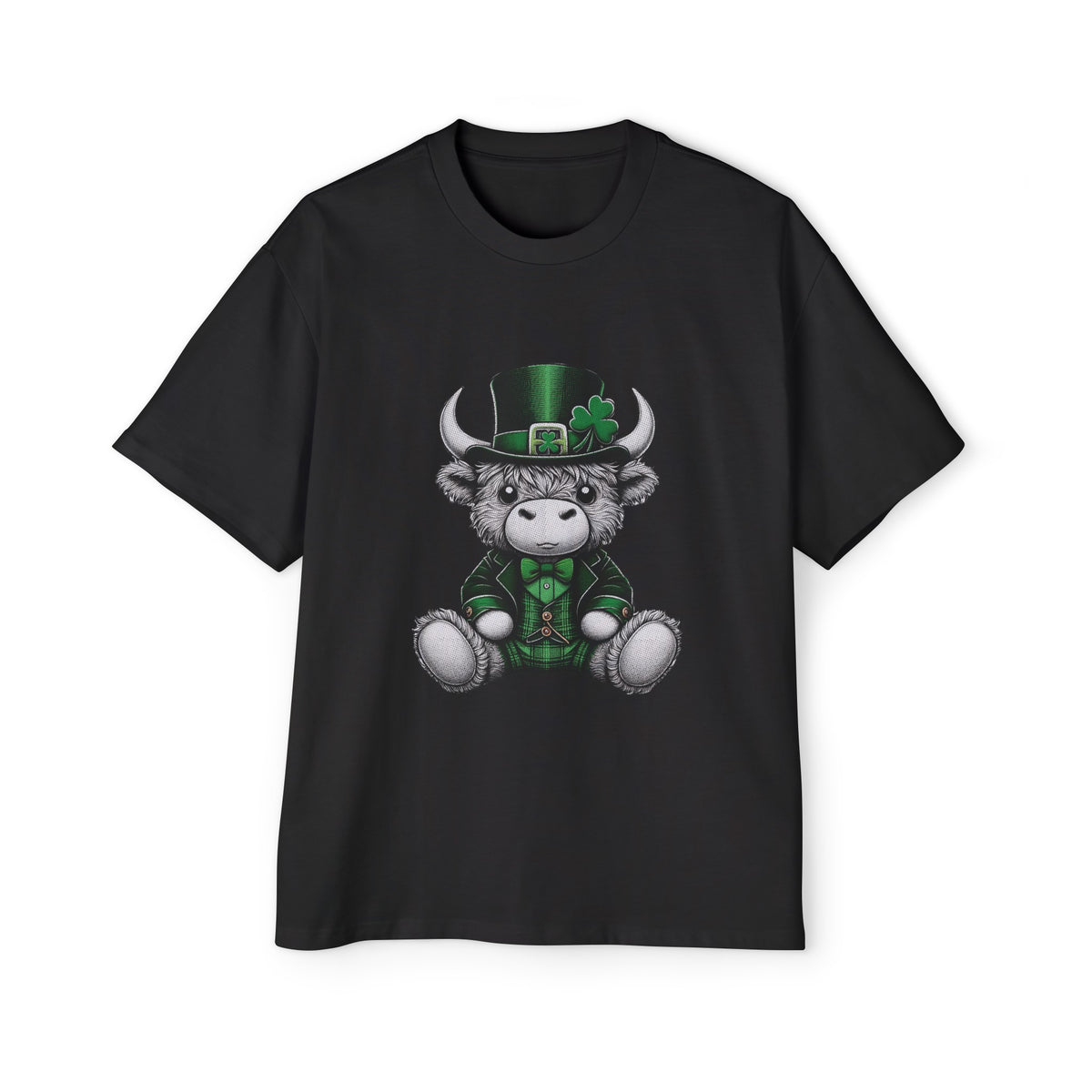St Patricks Day Highland Cow Graphic Tee-INNBLAC Fashion Apparel