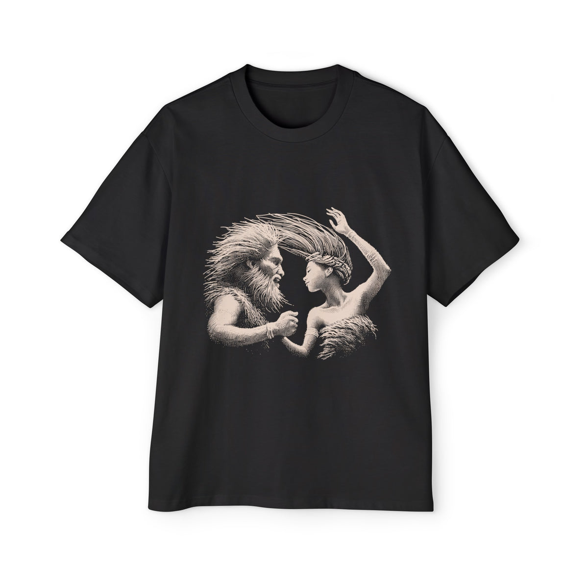 Stone Age Man And Wife Graphic Tee-INNBLAC Fashion Apparel