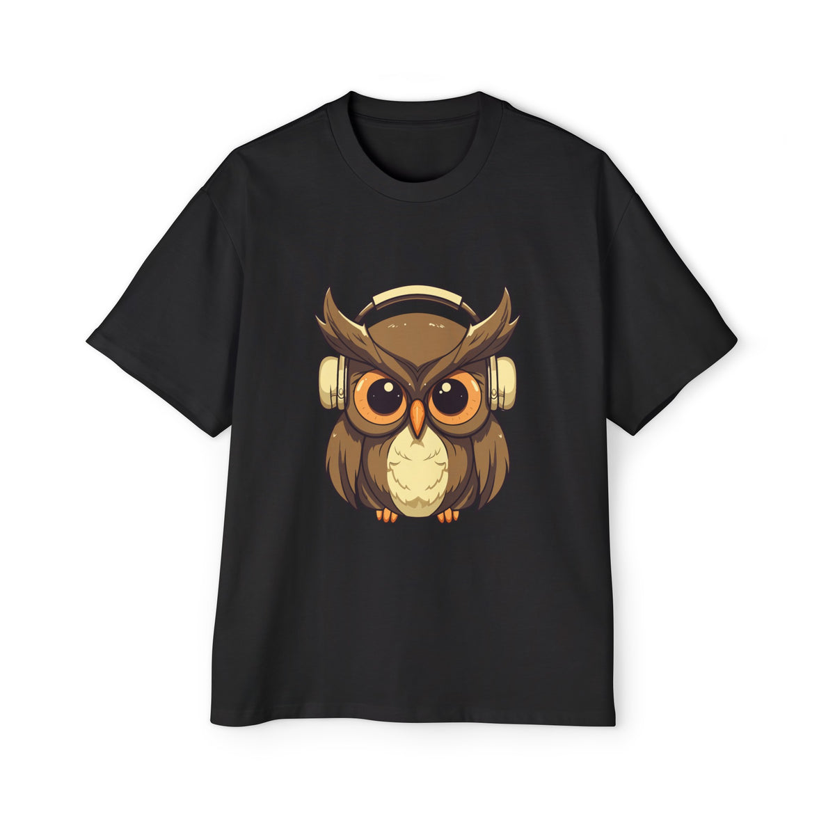 Owl With Headphones Graphic Tee-INNBLAC Fashion Apparel