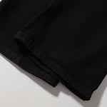 Slim Fit Solid Black Flared Denim Pants