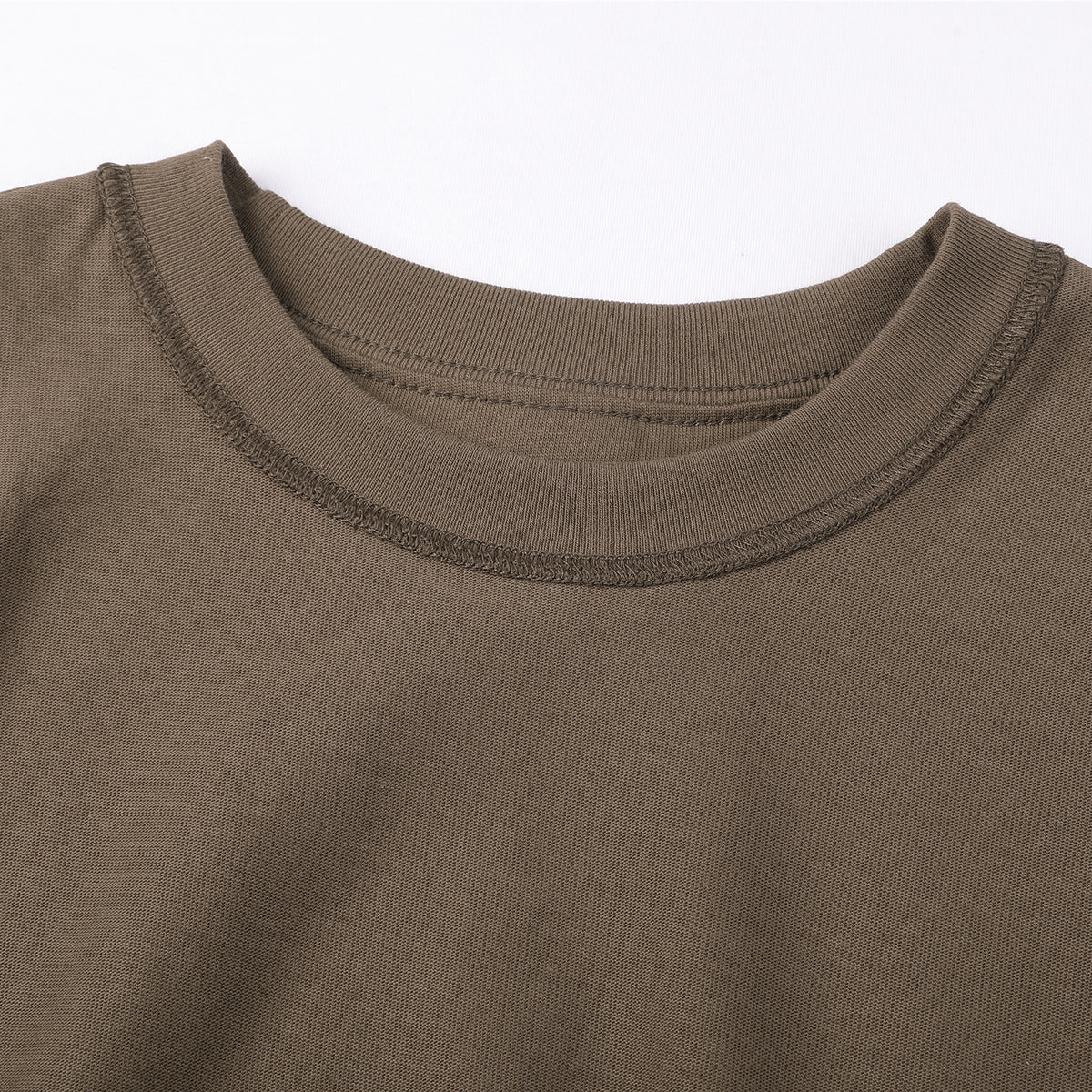 Crew Neck Solid Color Cotton Tee 7.5oz