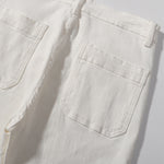 Snap Detail Slight Flared Hem Cargo Pants