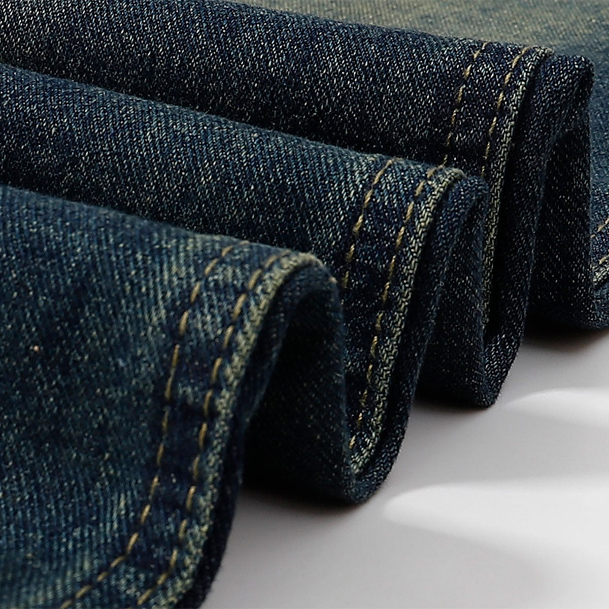 Straight Leg Distressed Denim Jeans