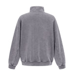 Distressed Wash Comfort Zip Pullover Sweatshirt