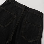 Contrast Stitching Detail Wide Leg Denim Pants