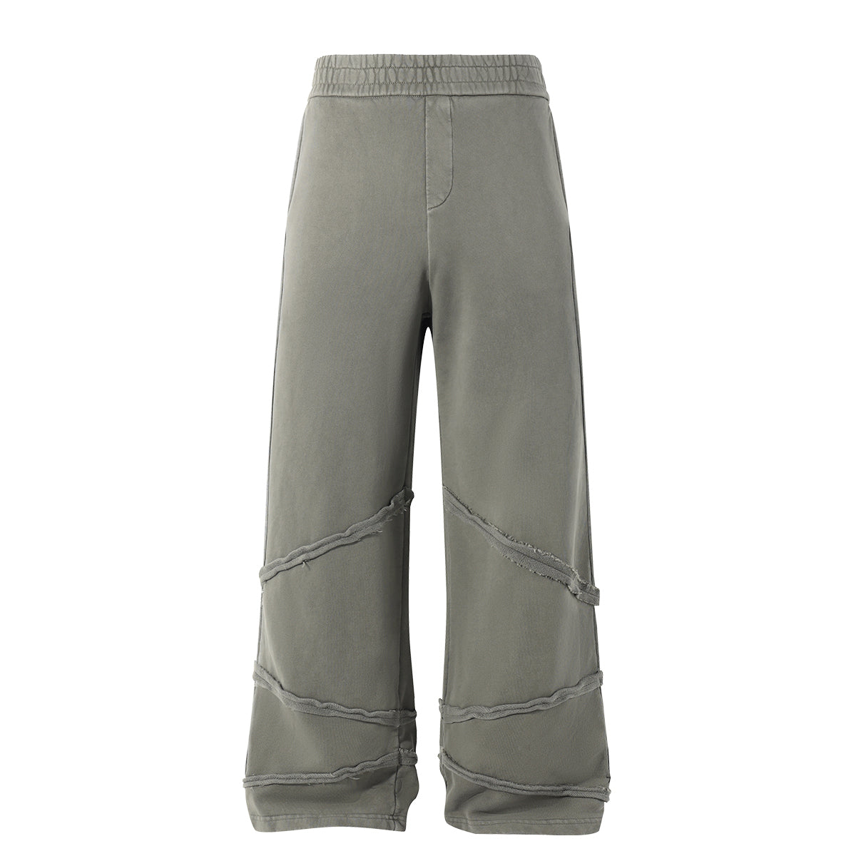 Washed Distressed Fabric Patchwork Vintage Pants