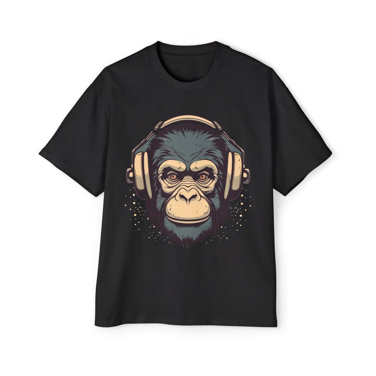 Monkey With Headphones Vintage Graphic Tee-INNBLAC Fashion Apparel