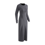 Slim Fit Long Sleeves Ribbed Midi Dress
