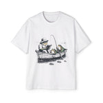 Frogs Reading On Bamboo Raft Graphic Tee-INNBLAC Fashion Apparel