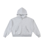 Full Zip-Up Boxy Fit Fleece Hoodie