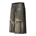 Vintage Wash Straight Leg Denim Bermuda Shorts