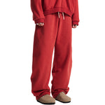 Elastic Drawstring Waist Fleece Jogger Pants