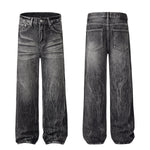 Vintage Black Wrinkle Wash Baggy Jeans