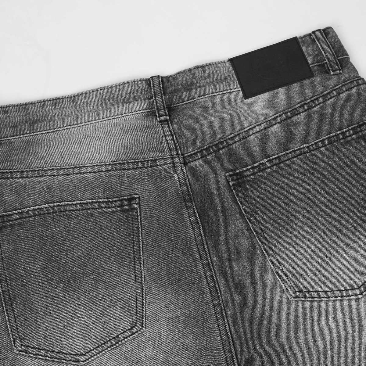 Vintage Wash Ripped Knee Straight-Leg Jeans