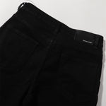 Slim Fit Solid Black Flared Denim Pants